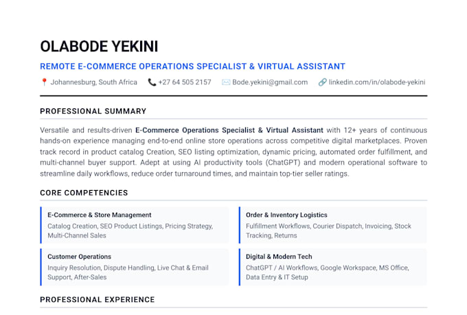 be your e commerce virtual assistant for order processing and store management